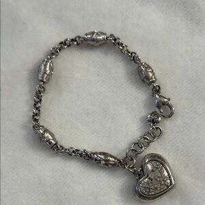 Brighton Silver Heart Charm Bracelet